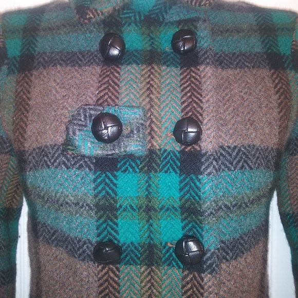 L.A.M.B Gwen Stefani Plaid Wool Peacoat Jacket - Picture 3 of 11